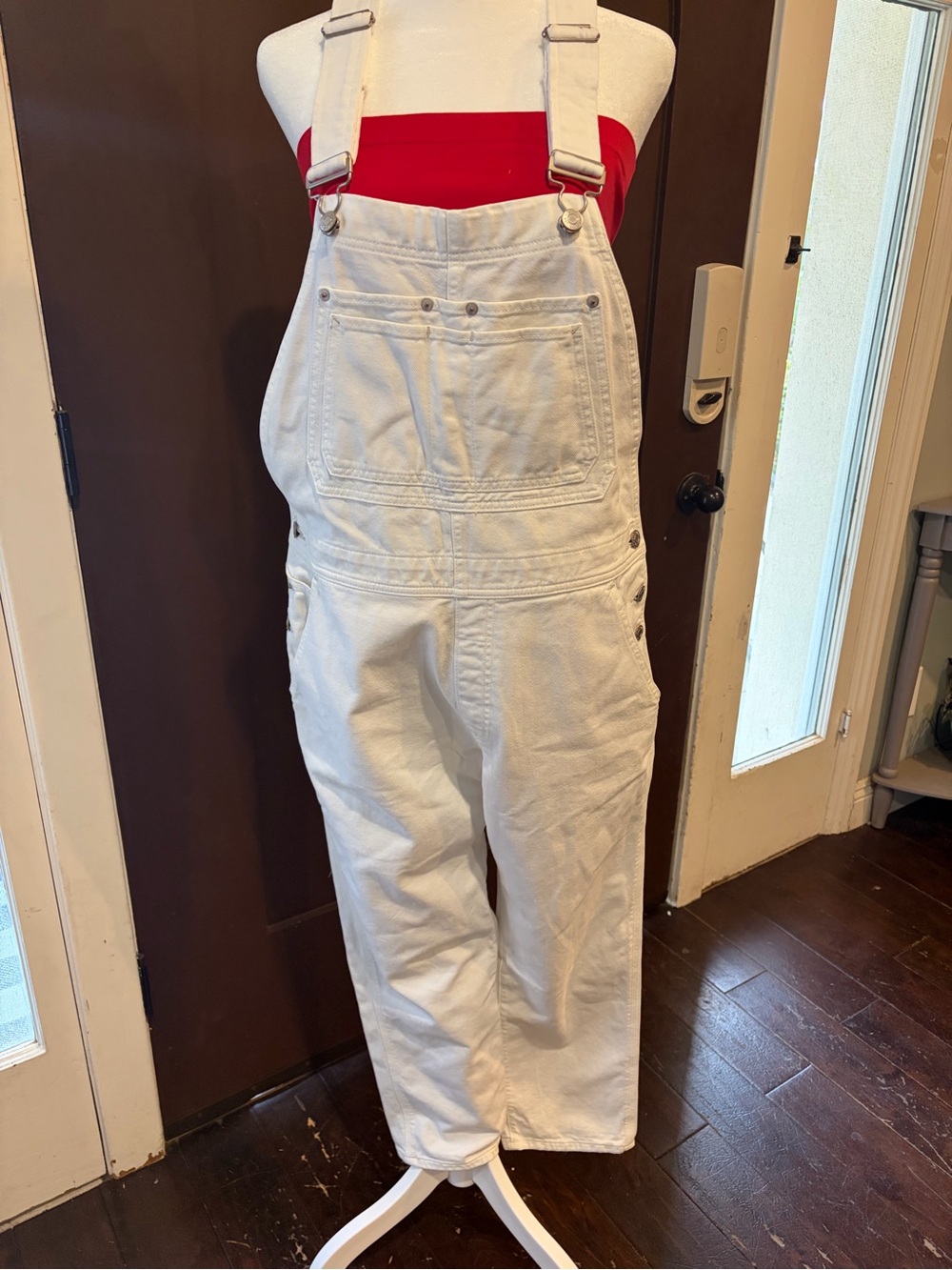 GAP White Cotton Bib Overalls